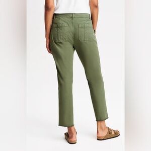 J Jill 4 Olive Fringe Hem Chino Straight Leg Pants